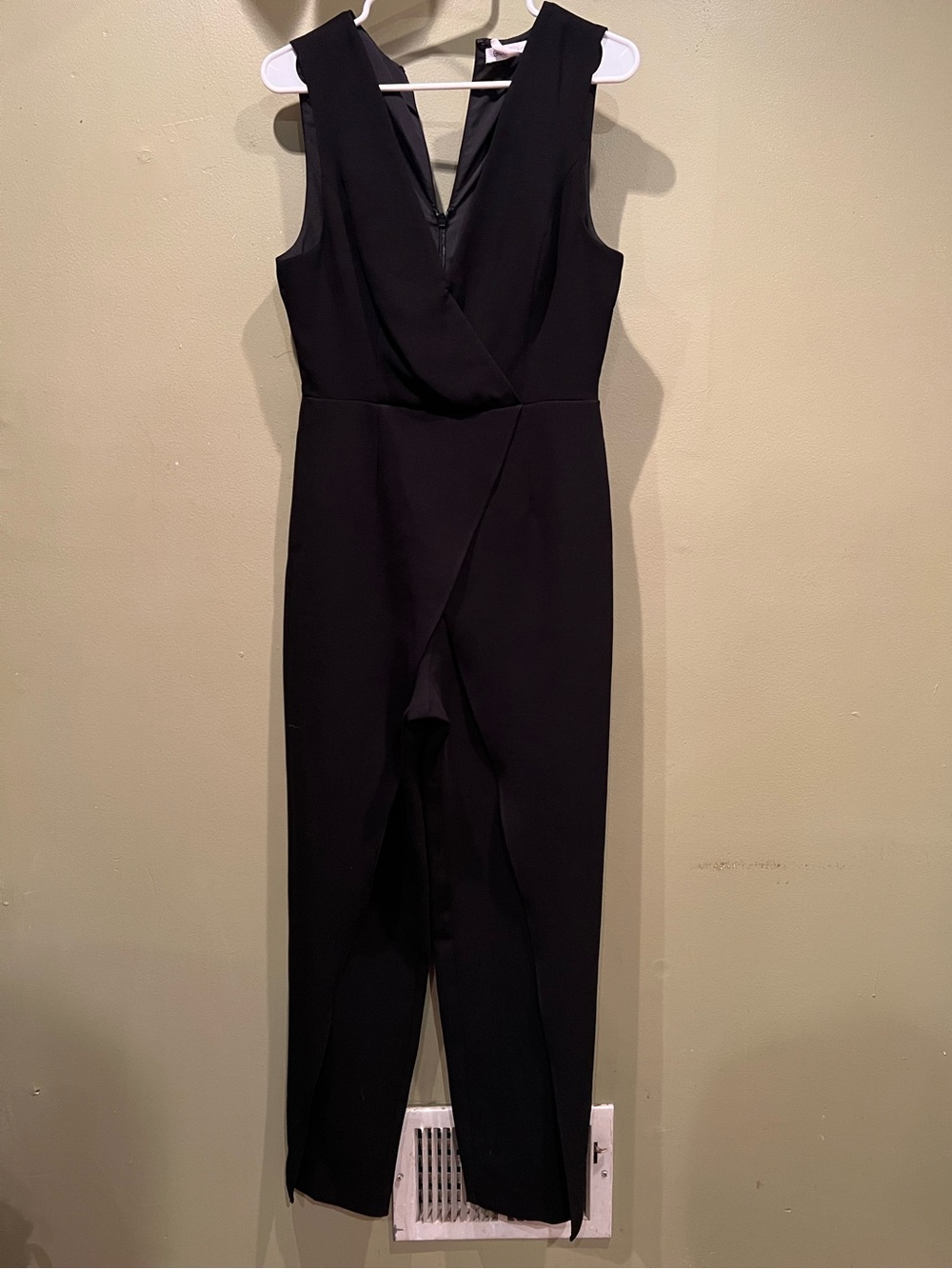 BCBG Black Sleeveless Surplice Jumpsuit